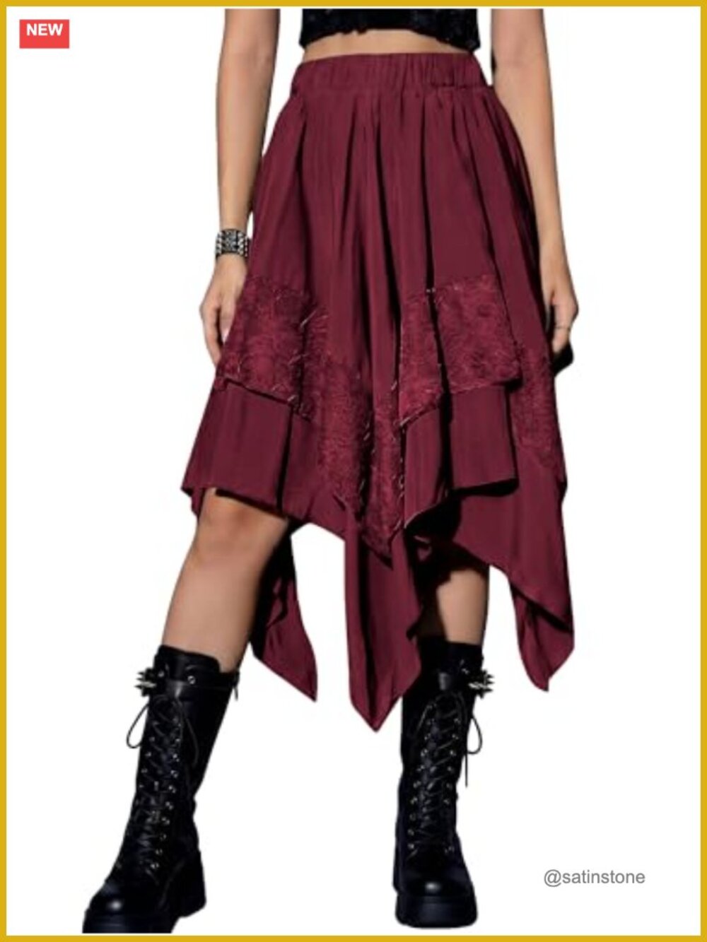 Asymmetrical Renaissance Fairy Skirt Tiered Lace High Waist